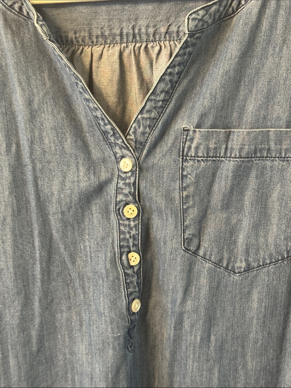 Express Light Blue Denim Tunic Shirt Dress - Picture 3 of 6